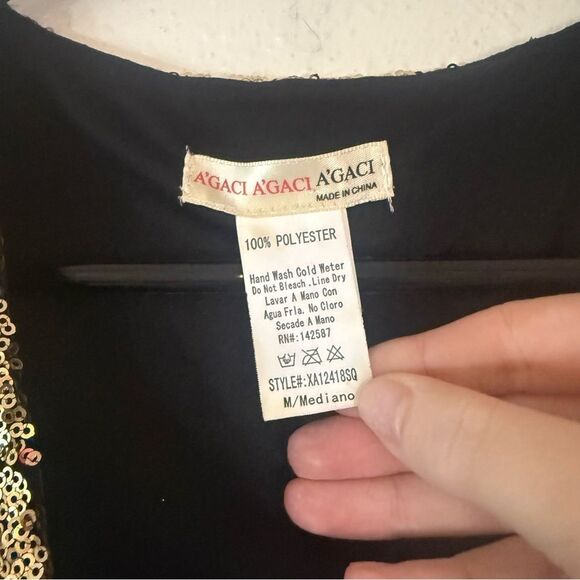 Agaci agaci agaci Gold Sequin Romper M - Picture 4 of 5